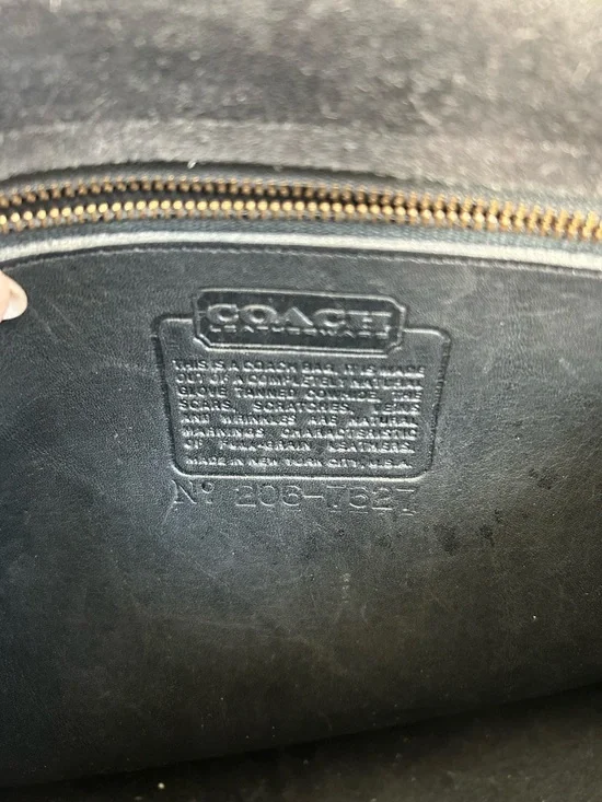 Vintage Coach Black Leather Crossbody Saddle Bag with Gold Hardware - Picture 10 of 12